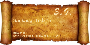 Sarkady Irén névjegykártya